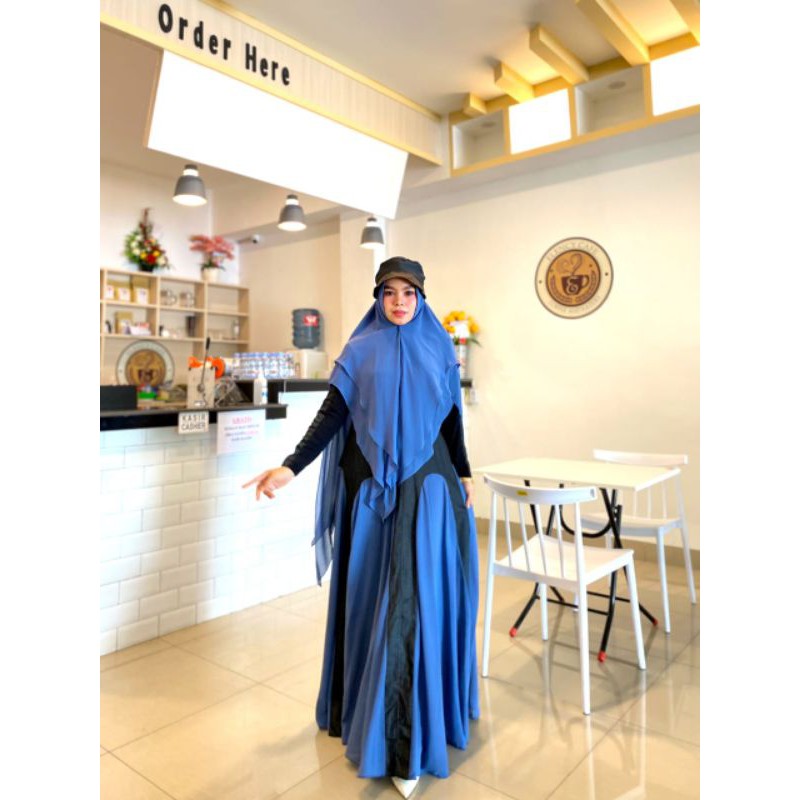 Gamis Viendra Syar'i Tatum Biru Denim