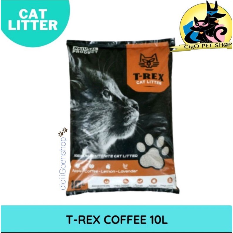 Pasir Kucing murah T-REX cat litter gumpal Wangi Betonite Premium trex t rex 10 L