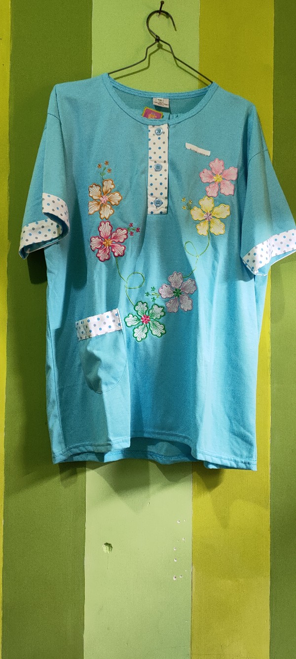 Batik Kencana Ungu Label Pink Setelan Xxl Rc 3/4 Kaos Bordir