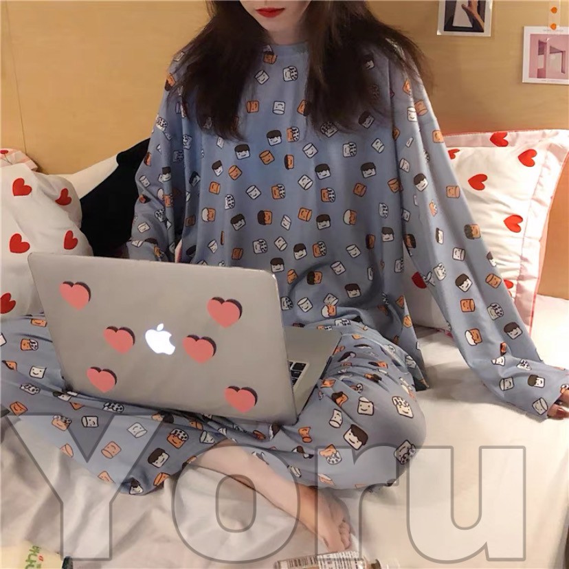 Pamelo Cod baju tidur PP/3/4 import/20 corak/baju tidur import/fashion wanita/baju tidur murah/bangk-PP66 Ember biru