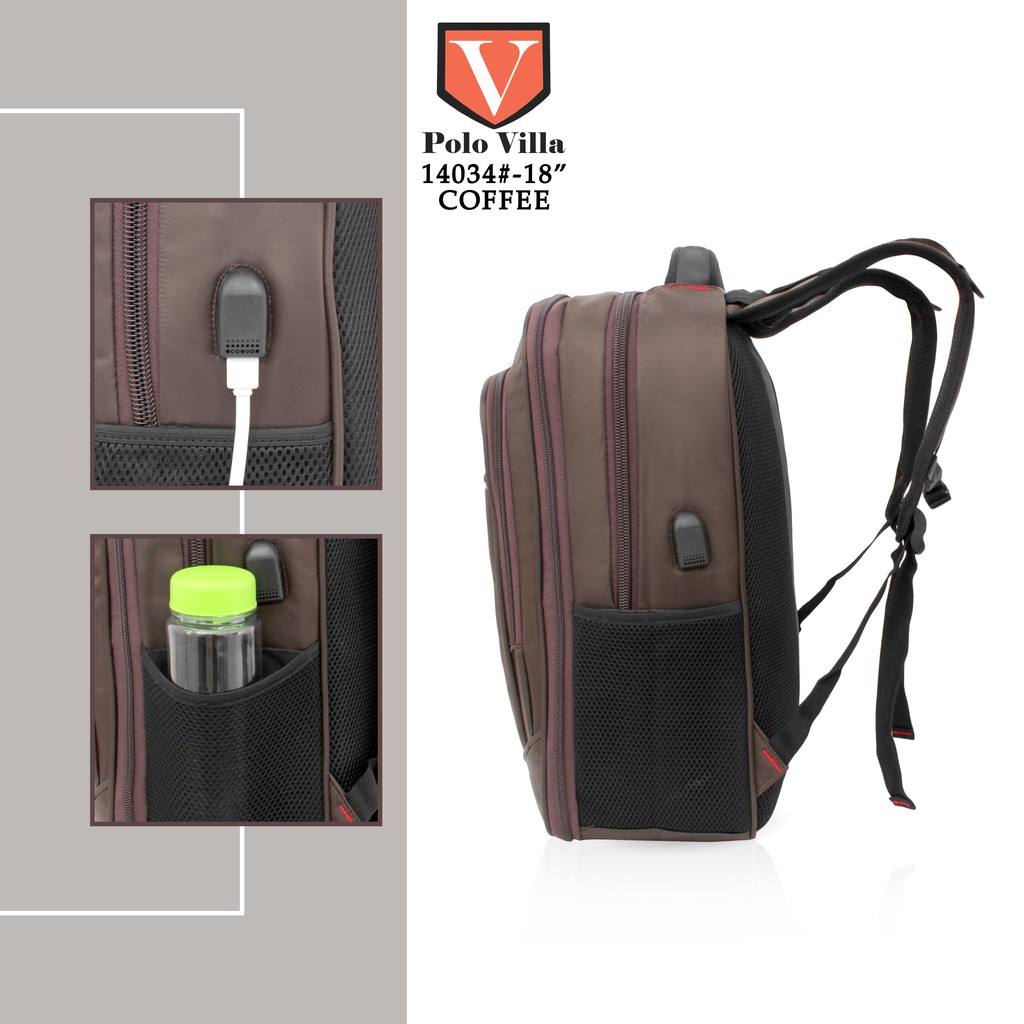 (RF) Tas Polo Villa 14034 Tas Sekolah Laptop Backpack Tas Pria