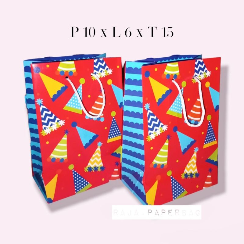 

Paper bag glosy P10 L6 T15 paperbag motif untuk souvenir / kado