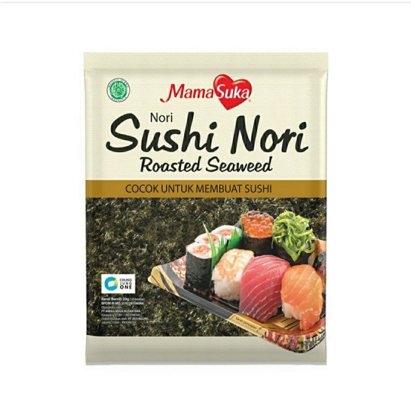 

Sushi Nori MamaSuka Roasted Seaweed 20 gr 10 lembar