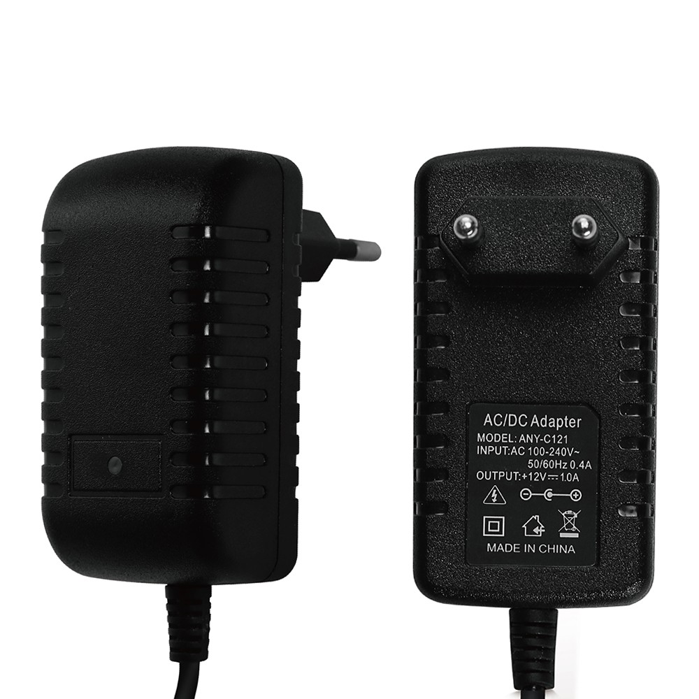 ADAPTOR DC 12V 1A IN: 220V AC POWER SUPPLY 2.1X5.5MM ADAPTER LED CCTV
