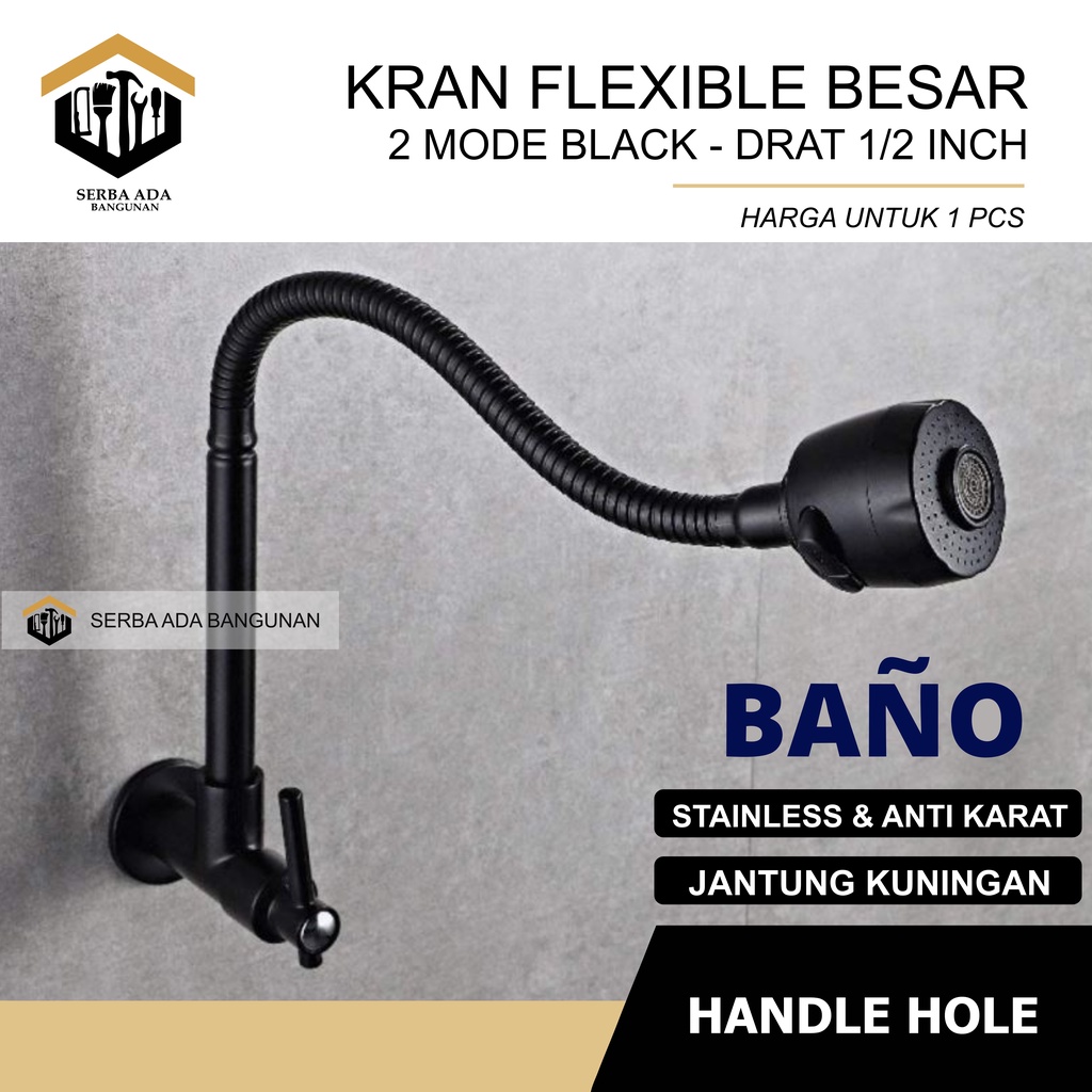 Kran Angsa Dapur Fleksibel / Flexible - 1/2 Inch - High Quality  ROTASI 360 DERAJAT