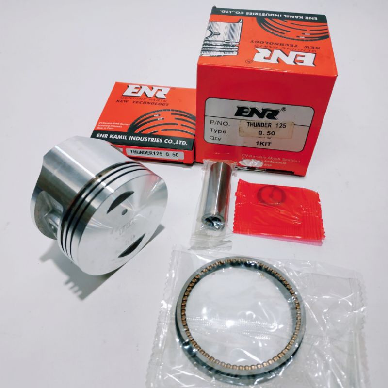 Piston Kit Set THUNDER 125 Ukuran Os : STD - 0.50 - 1.00 - 1.25 - 1.50  Original ENR-2