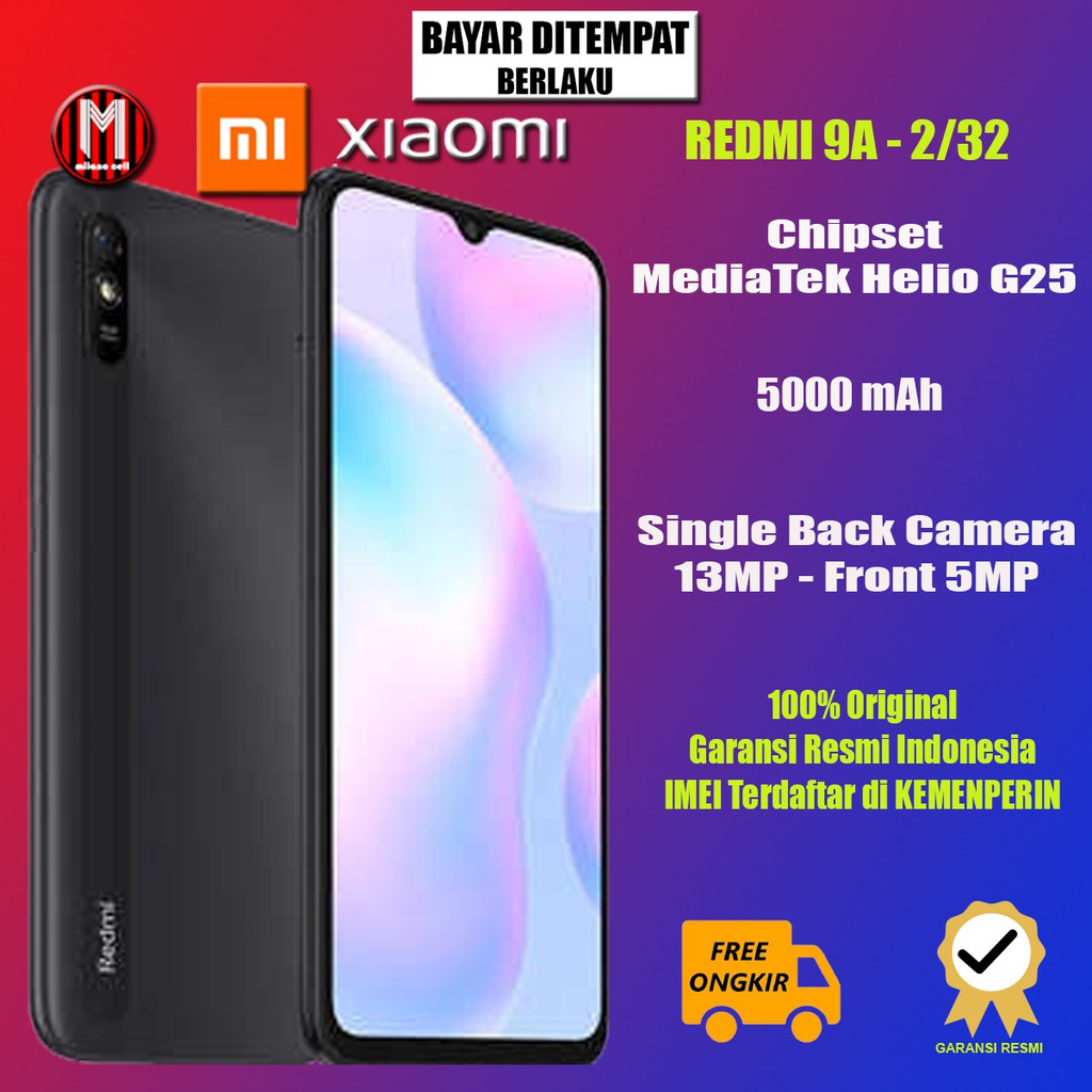 Xiaomi Redmi 9A 2/32GB & 3/32GB Garansi Resmi dan Original