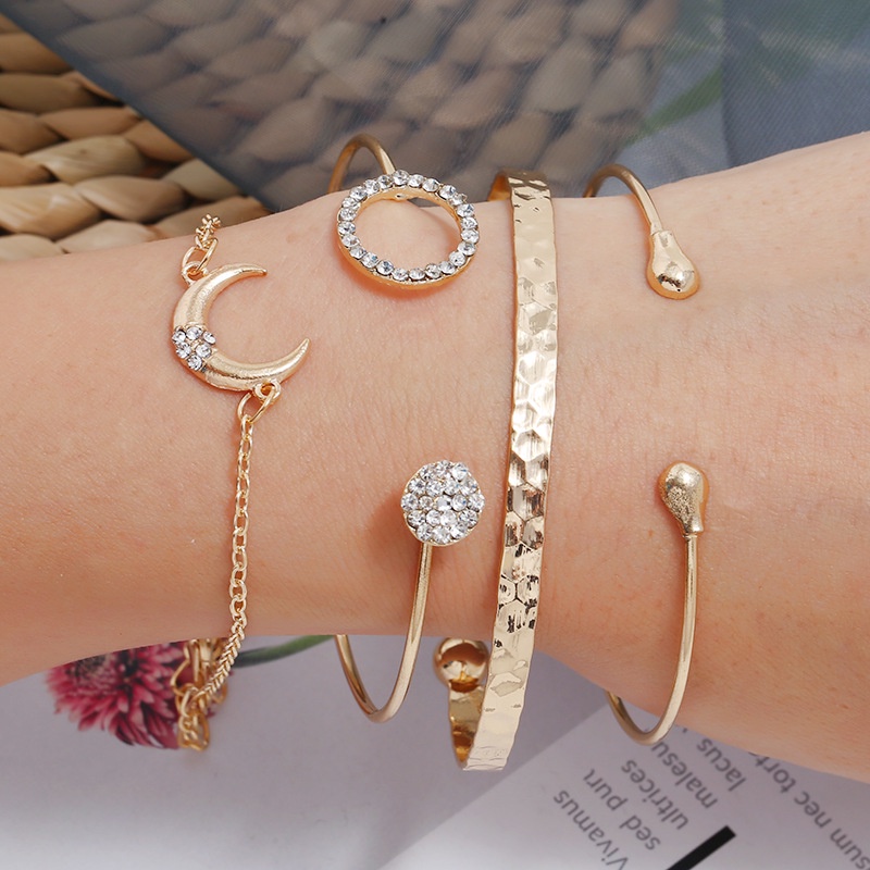 4 Pcs  Set Gelang Wanita Aksesoris Fashion Korean Style - Gelang Set Kekinian Wanita Import