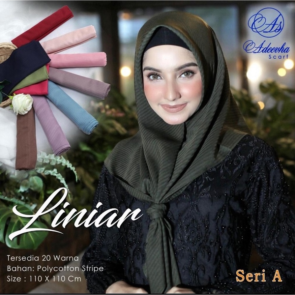 HIJAB SEGIEMPAT MILANO DAN LINIAR SEGI EMPAT ORIGINAL STRIP PATTERN MURAH GROSIR