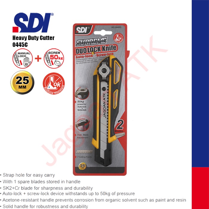 

Cutter Heavy Duty Super Kuat 25mm Duo Lock SDI 0445C