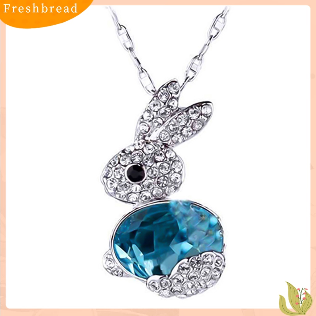 [TERLARIS]Women Fashion Delicate Rhinestone Little Rabbit Pendant Sweater Necklace Jewelry