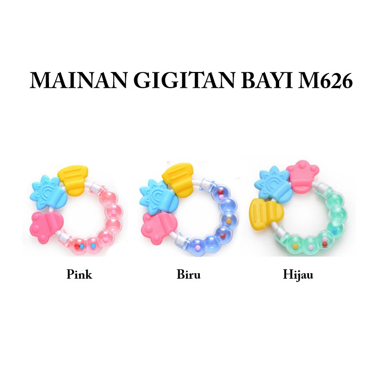 OSM - M626 Mainan Rattle Genggam Bayi Gigitan Empeng Buah Plastik / Teether Gelatin / Gigitan Bayi-1
