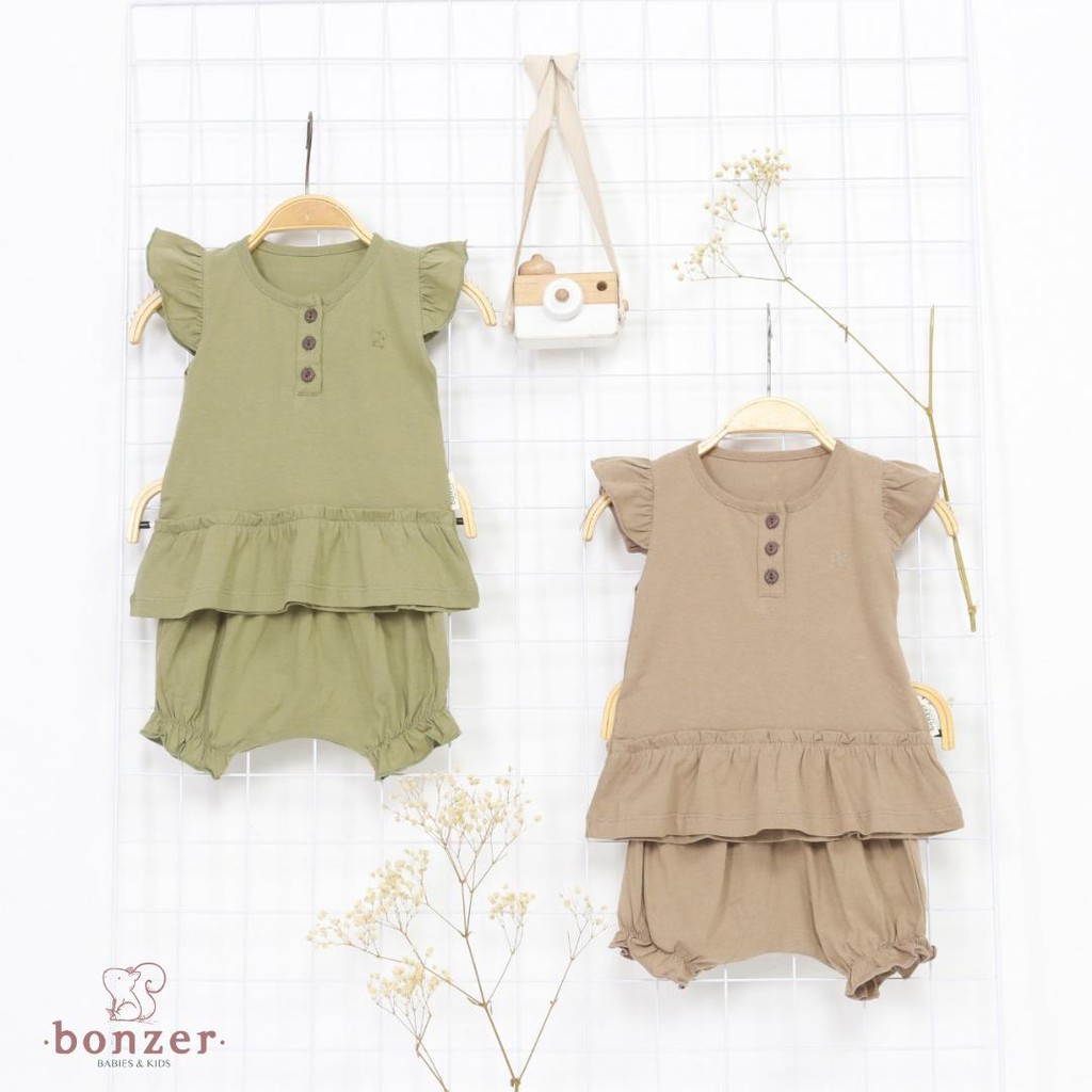 PROMO 7.7 PROMO BAJU LEBARAN MURAH EMMA SET BONZER BABY - BABY RUFFLE SET SETELAN FASHION ANAK PEREMPUAN