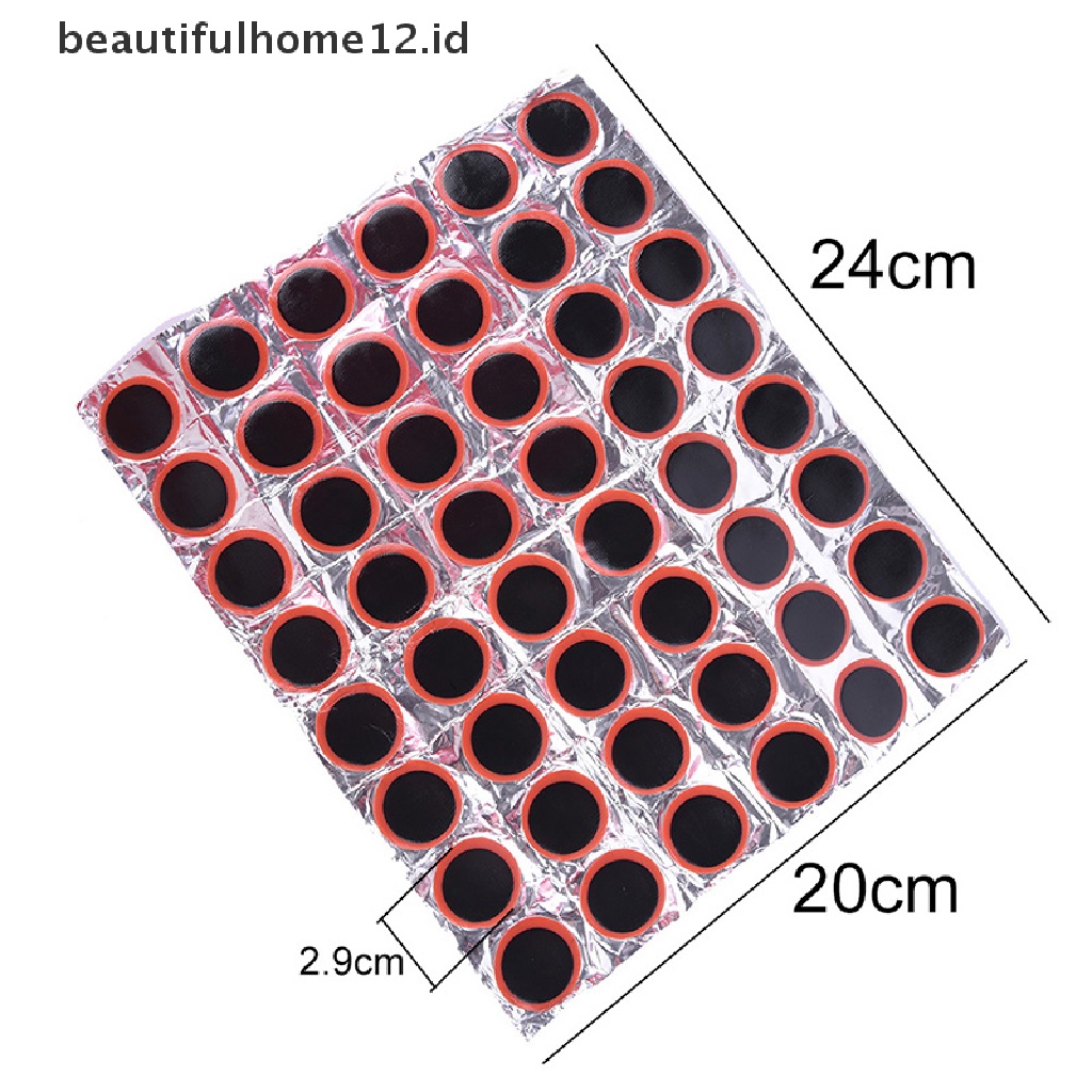 【beautifulhome12.id】 48Pcs 30mm Round Bicycle Tyre Puncture Patch Tyre Inner Tube Prick Repair Pad .