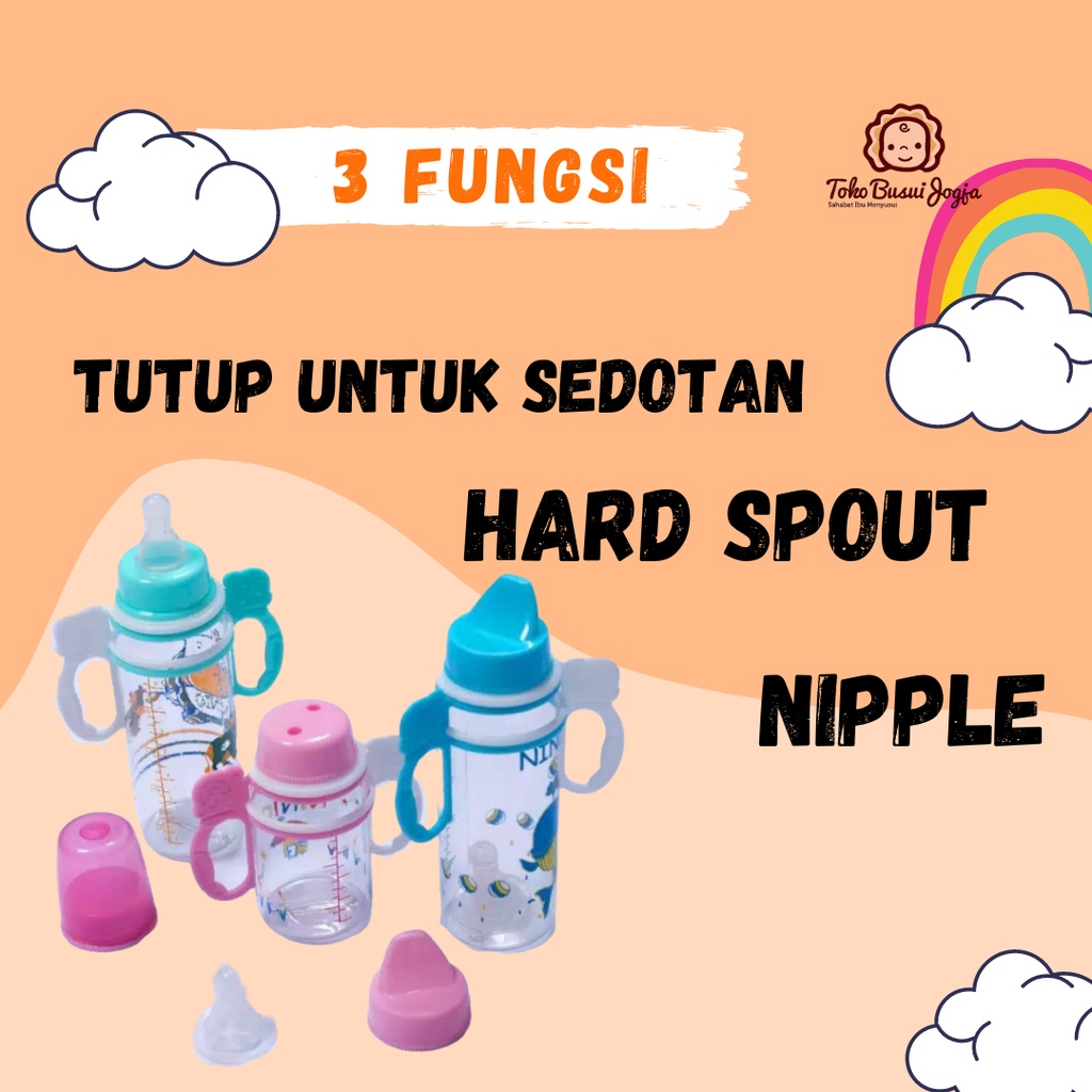 Botol Susu Ninio 3 in 1 3 Fungsi 250 150 ml Sedotan Hard Spout Nipple 1103 2103 MH