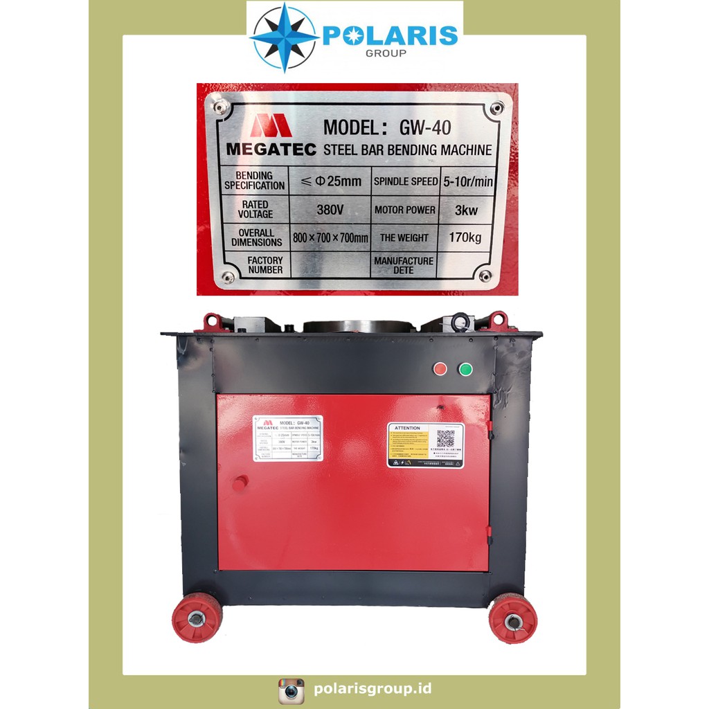 BAR BENDING BAR BENDER / MESIN PEMBENGKOK BEHEL BETON / MEGATEC GW-40