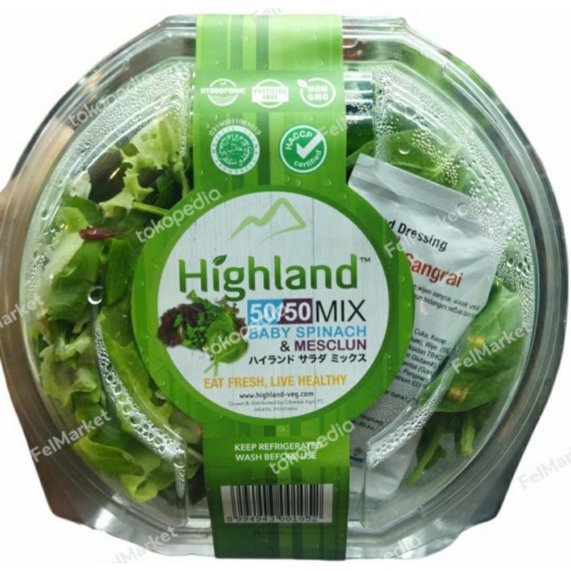 

Highland Mesclun mix spinach baby salad | pack