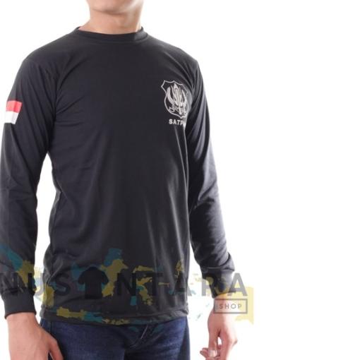 Kaos Security Kaos Satpam Tangan Panjang Terbaru Coklat Hitam Navy - COKLAT POLOS, M-kerah pendek