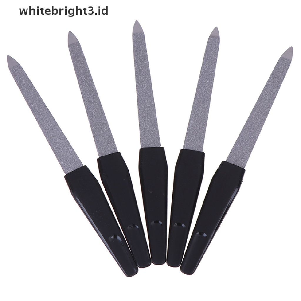 (whitebright3.id) 1pc Kikir Kuku Dua Sisi Bahan Stainless Steel Untuk Manicure / Pedicure