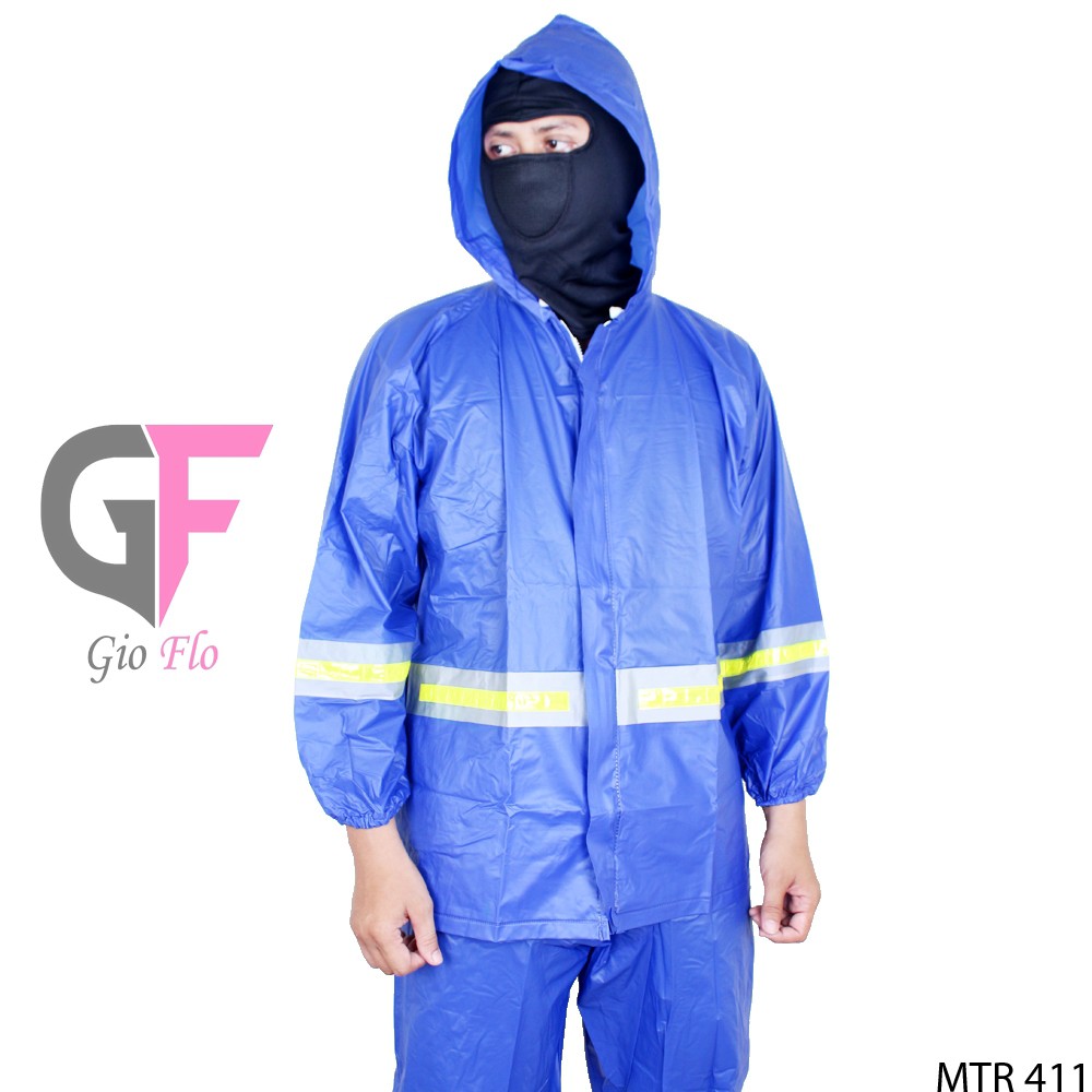 GIOFLO Jas Hujan Pengendara Motor Blue / MTR 411