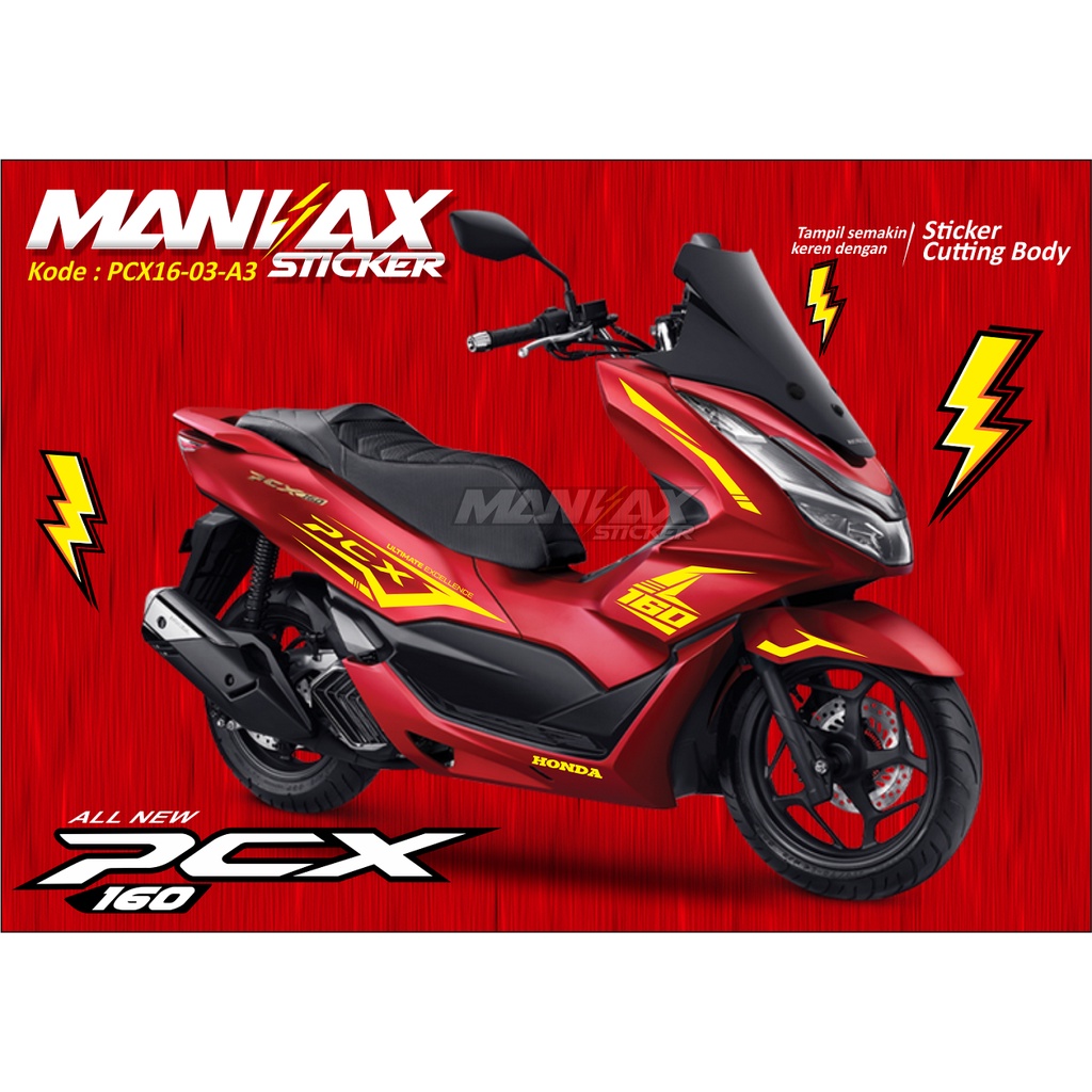 STRIPING CUTTING PCX NEW 160 2021 KUNING STICKER PCX NEW 160