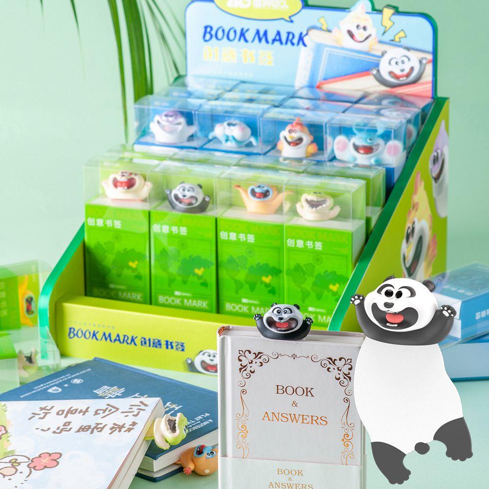 Top 3D Bookmark Stereo PVC Alat Tulis Kantor Indeks Penanda Hewan Membaca Label