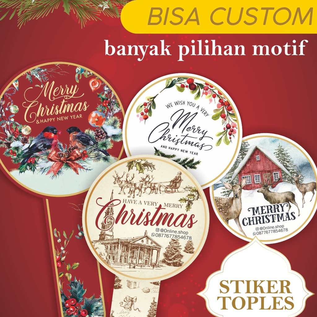 

Stiker Natal | Sticker Christmas | Hampers Toples Kue Kering Custom
