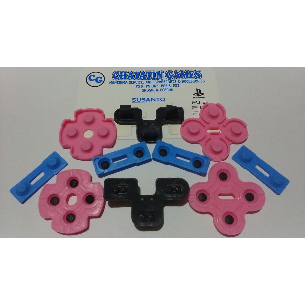 KARET STIK PS2 SEMI ORI PINK FULL SET