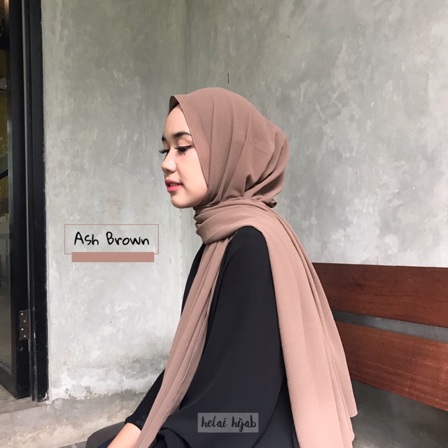 Helai Hijab Pashmina Ceruty Ash Brown