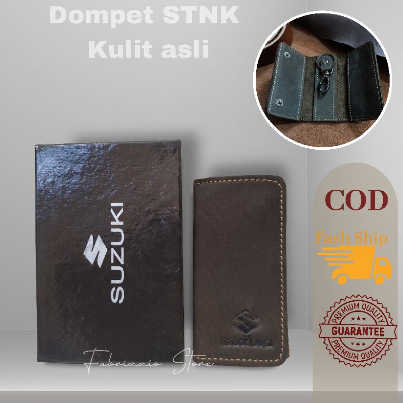 dompet stnk mobil gantungan kunci kulit asli