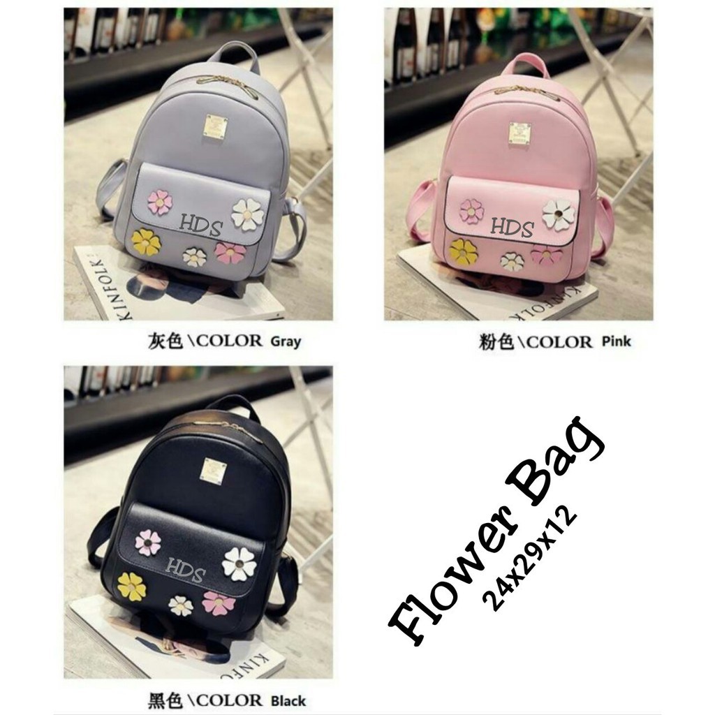 GRATIS ONGKIR    Tas Ransel Flower Pin Gold Bag Lucu Murah Tren    TERBARU