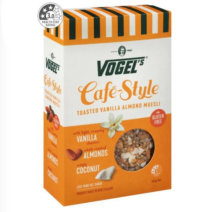 

(COD) VOGEL'S CAFE STYLE TOASTED VANILLA ALMOND MUESLI GLUTEN FREE 400g NZ