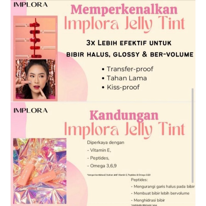 IMPLORA JELLY TINT - GLOSSY PLUMPY JELLY TINT - LIP TINT IMPLORA TERBARU