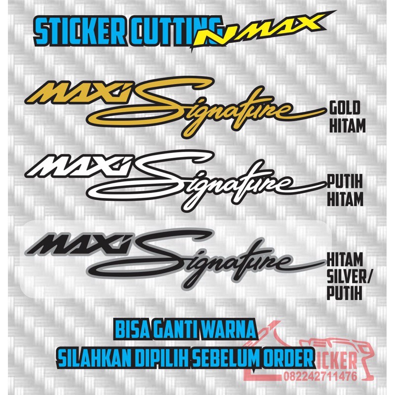 sticker nmax - stiker maxi signature cutting 2 warna