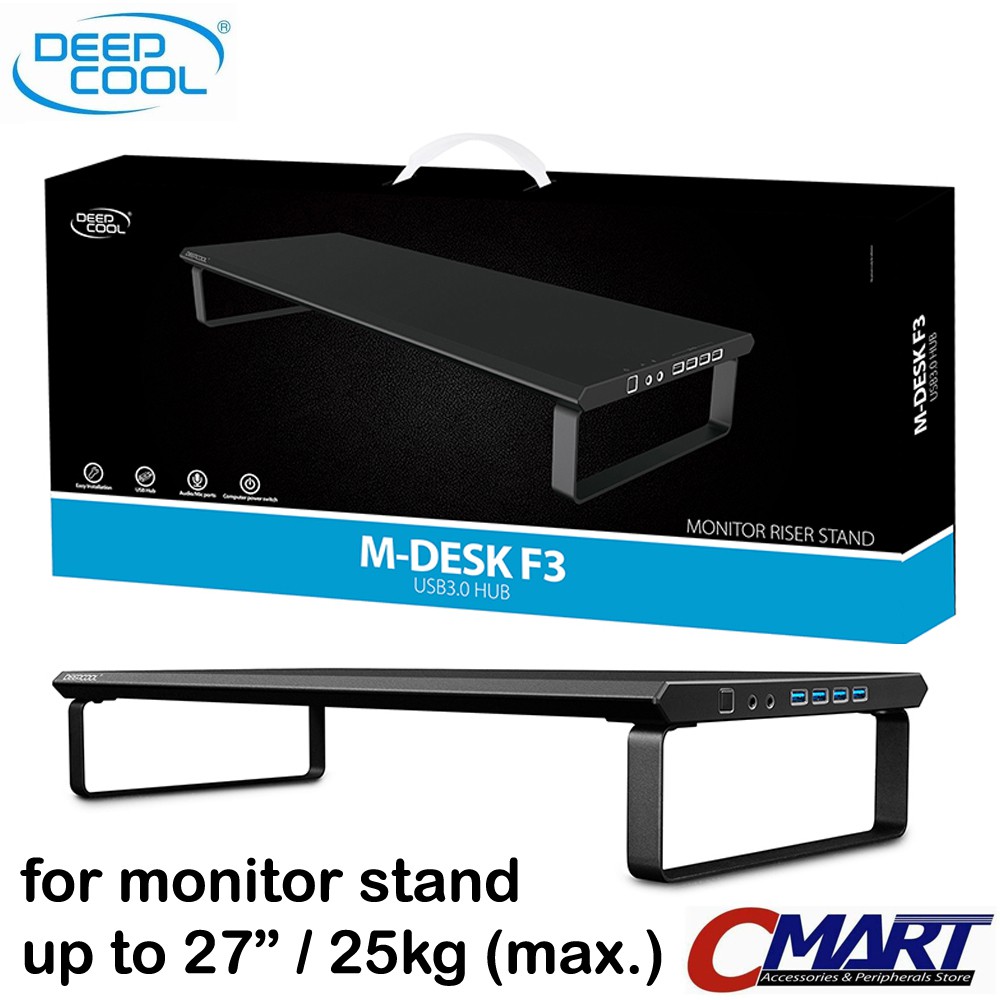 Deepcool M-Desk F3 Deep Cool Meja Alas Monitor Stand Komputer Laptop with USB 3.0 HUB