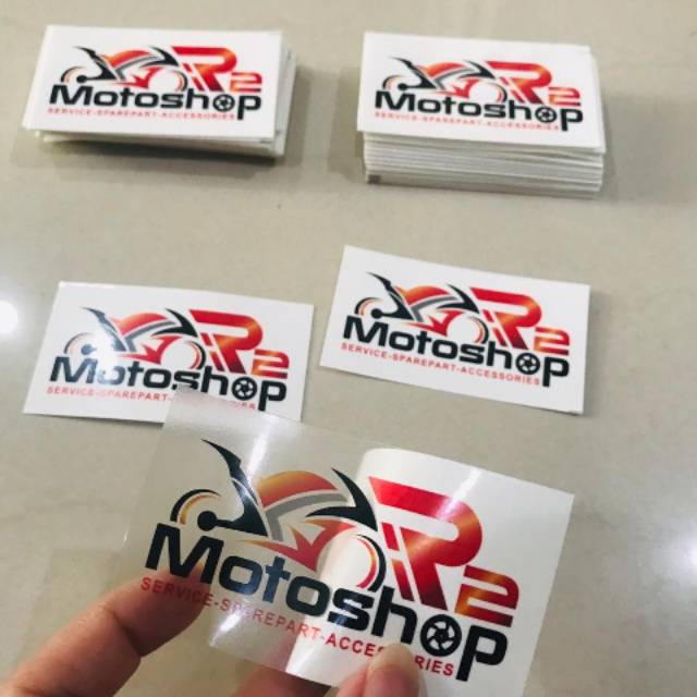 

Sticker transparant tebal,cetak ful colour, bentuk kotak