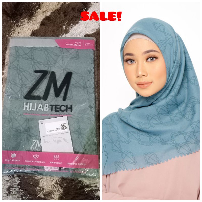 ZM Zaskia Mecca - Pulau Muna Denim Scarf Kerudung Segi Empat Ultra Sonic
