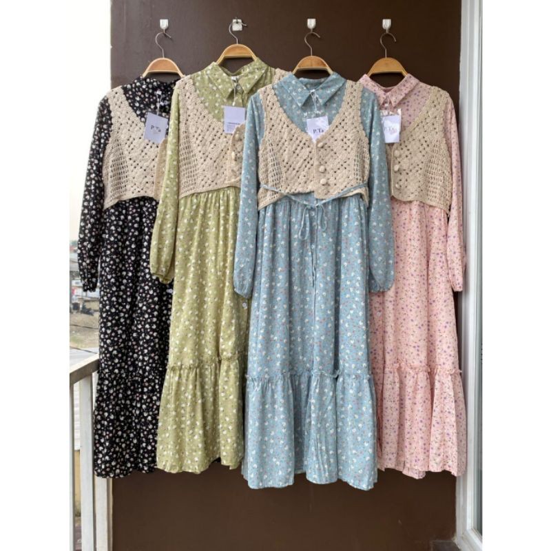 filia long tunik, long tunik kombi rajut import premium bangkok