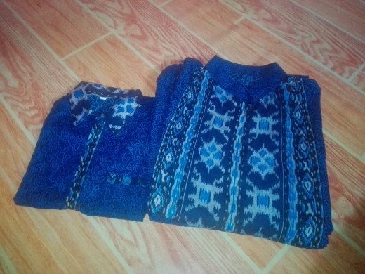 Batik Couple Keluarga Sania Ruffle Ori Ndoro Jowi Dnt Mega Mendung Biru