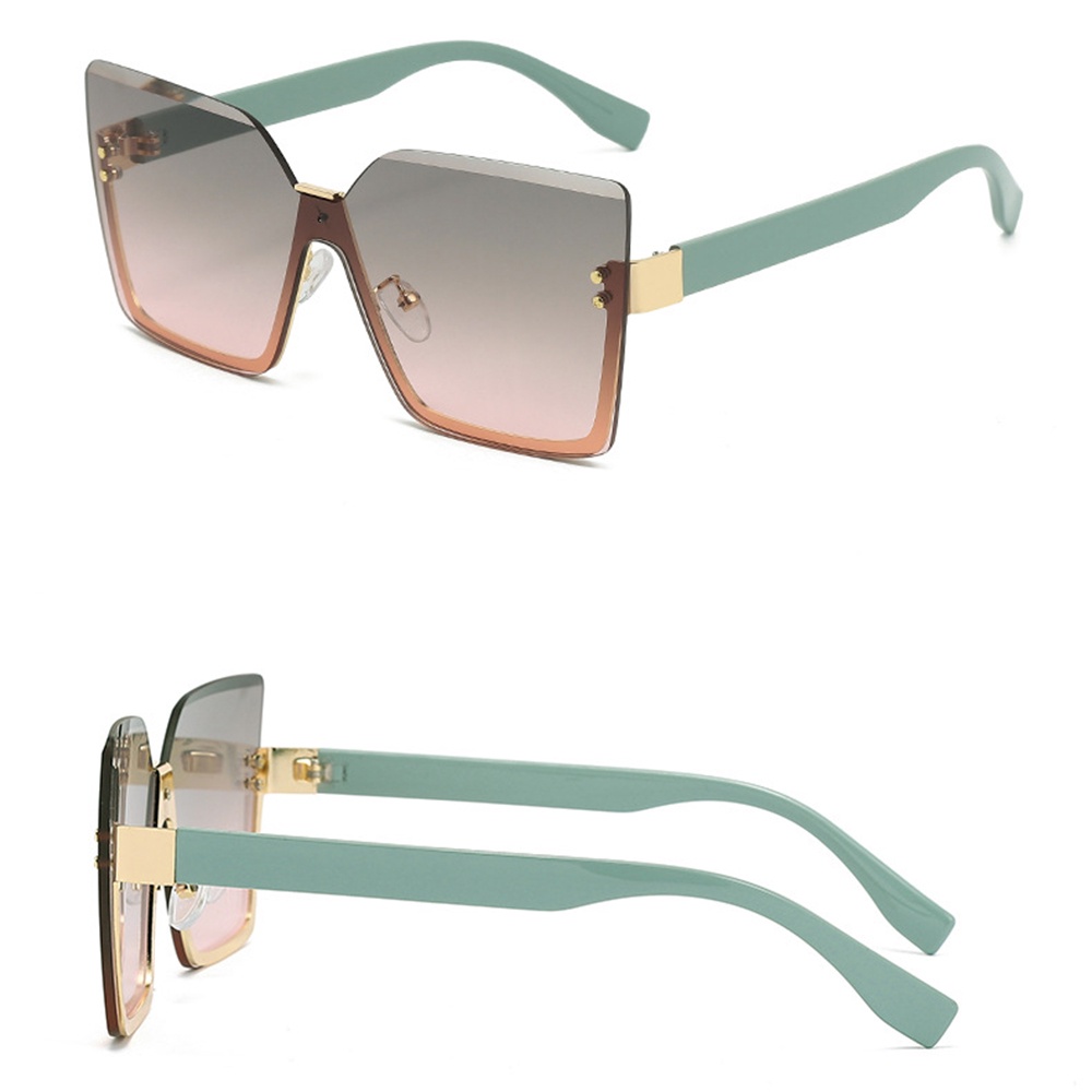 【COD Tangding】Kacamata Hitam Wanita Model Kotak Frame Besar Warna Gradasi