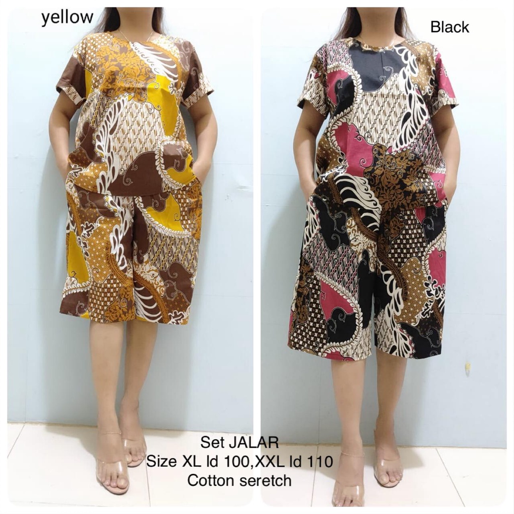 pakaian wanita setelan kulot batik Jalar.katun stretd premium