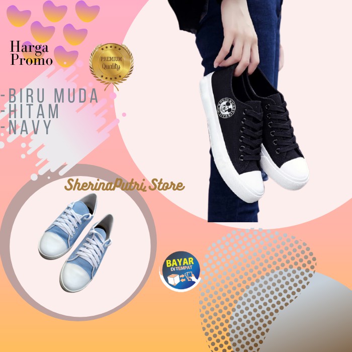 Sepatu Kets Fashion Wanita YS07 BIRU MUDA- Sepatu ket cewek Keren kekinian