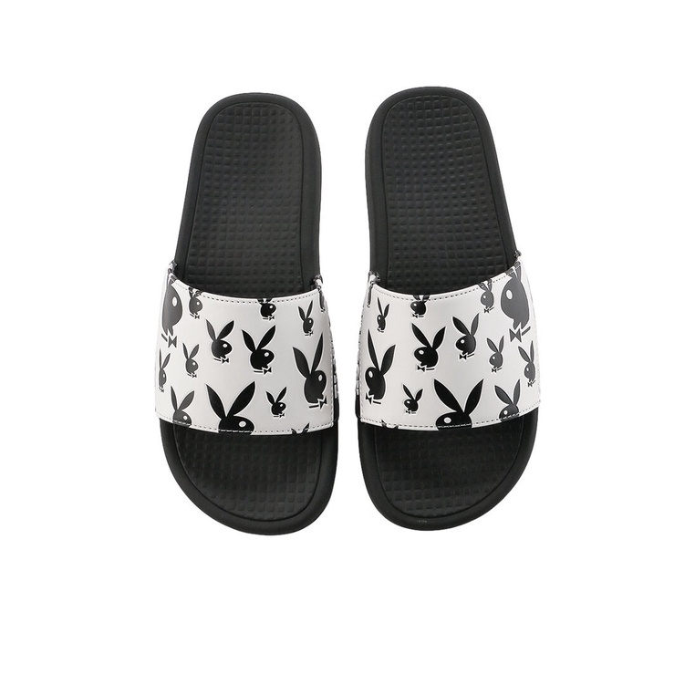 SANDAL SLIDE PLAYBOY PRIA ORIGINAL CASUAL BRANDED ASLI PUTIH PL19