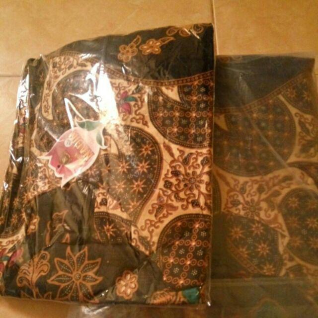 Couple Vania Sogan Batik Mono Putih Sarimbit Tunik Dress