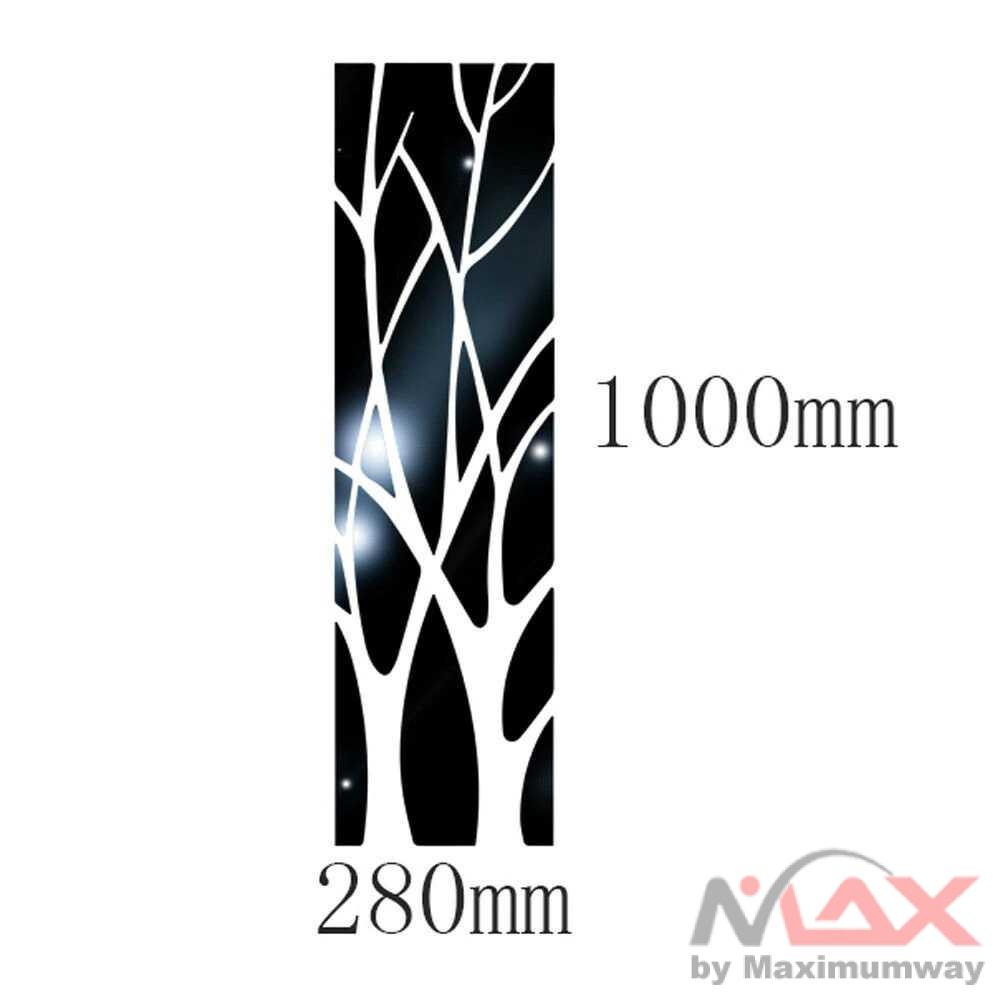 SOLEDI Sticker Dekorasi Dinding 3D Tree Mirror Acrylic 100 x 28cm Warna Silver