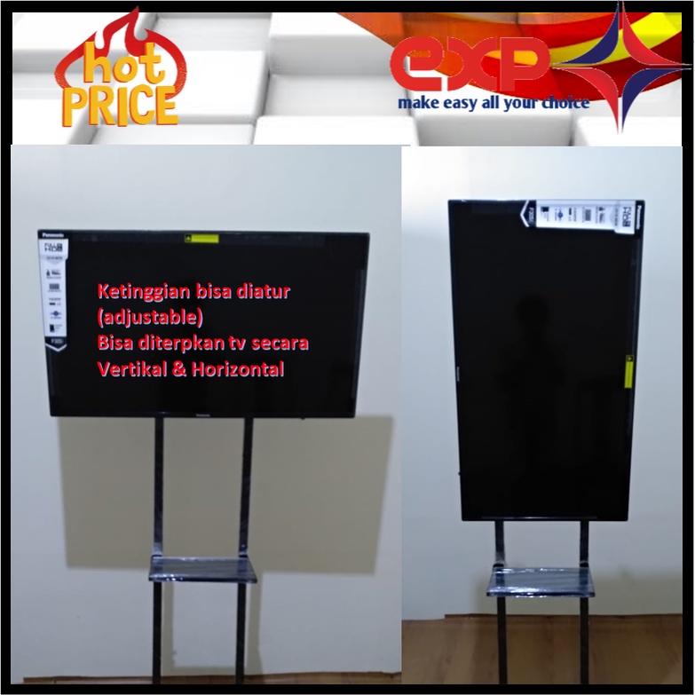 Garansi cocok!!! Bracket TV Standing 32&quot; s/d 65&quot; LG pakai RODA KOKOH 100% BESI MURNI