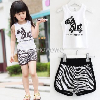 Setelan Kaos T shirt Lengan Pendek celana Motif Zebra Setelan Kaos T shirt Lengan Pendek celana Motif Zebra