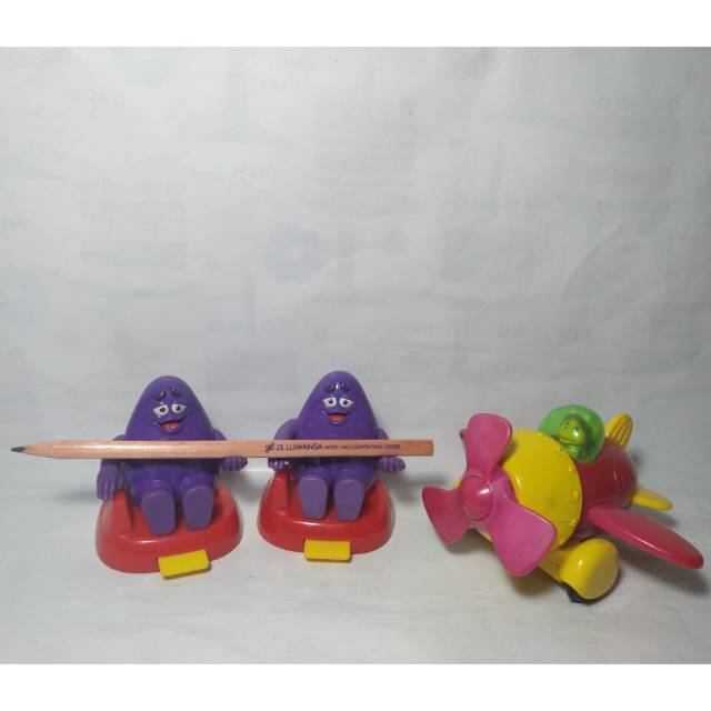 

Maskot Mcd Pencil Holder Grimace Pesawat Birdie Plane Happy Meal Toy Mcdonald Tempat Pensil Mascot