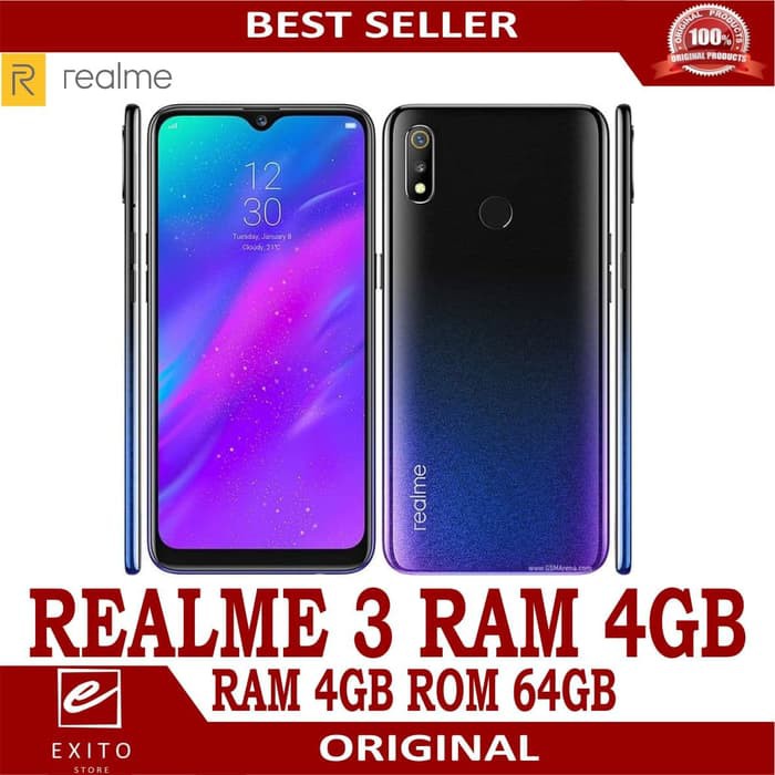 REALME 3 RAM 4GB ROM 64GB GARANSI RESMI ORIGINAL