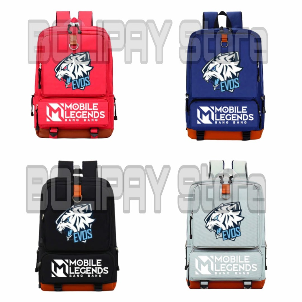 Tas Ransel anak sekolah Laki-laki Tk Sd Smp Gaming Mobile Legend Motif Evos Terbaru 2022 - Ready Merah Hitam Biru